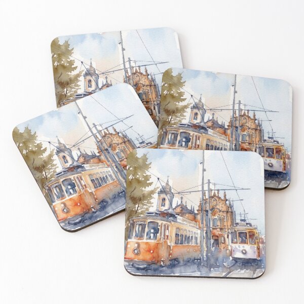 Item preview, Carmo Church Porto Trams Watercolor designed and sold by caracatita75.