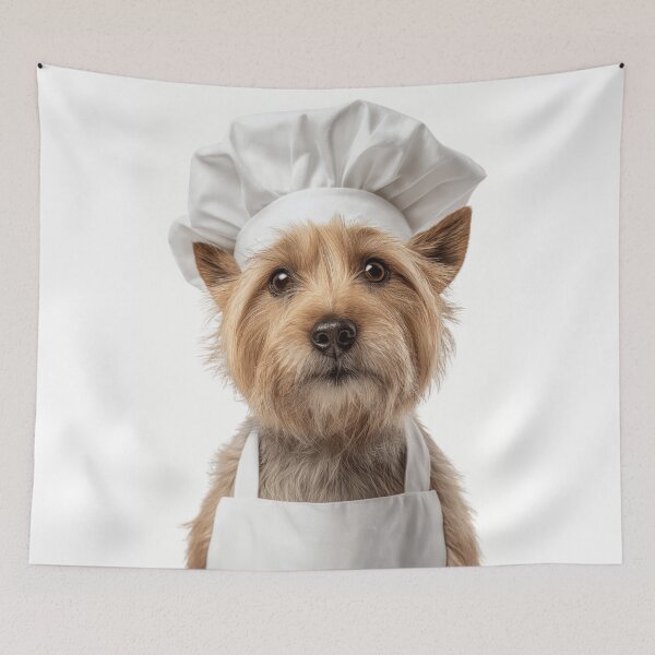 Item preview, Norwich Terrier Chef Dog Funny Cooking Apron Hat Cute Pet Portrait designed and sold by LazyOwlStore.