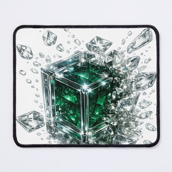 Item preview, Shattered Emerald Glass Cube - Crystal Explosion 3D designed and sold by LiMarchee.
