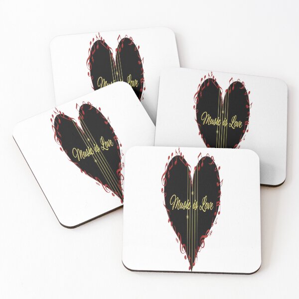 Item preview, Music Is Love – Heart Musical Notes Romantic Design designed and sold by Midnight Veil Designs.