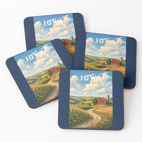 Item preview, Iowa Illustration Travel Art Vintage designed and sold by KrisSidDesigns.