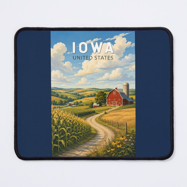 Item preview, Iowa Illustration Travel Art Vintage designed and sold by KrisSidDesigns.