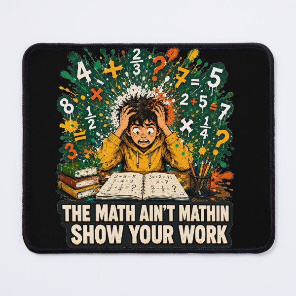 Item preview, The Math Aint Mathin Show Your Work Chaotic Cartoon Math Overwhelm Art Funny Teacher Humor Gift for Math Teachers designed and sold by Nightarel.