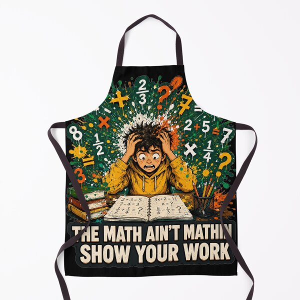 Item preview, The Math Aint Mathin Show Your Work Chaotic Cartoon Math Overwhelm Art Funny Teacher Humor Gift for Math Teachers designed and sold by Nightarel.
