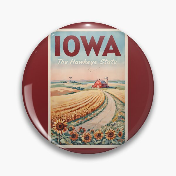 Item preview, Iowa Countryside Illustration Travel Art Vintage designed and sold by KrisSidDesigns.