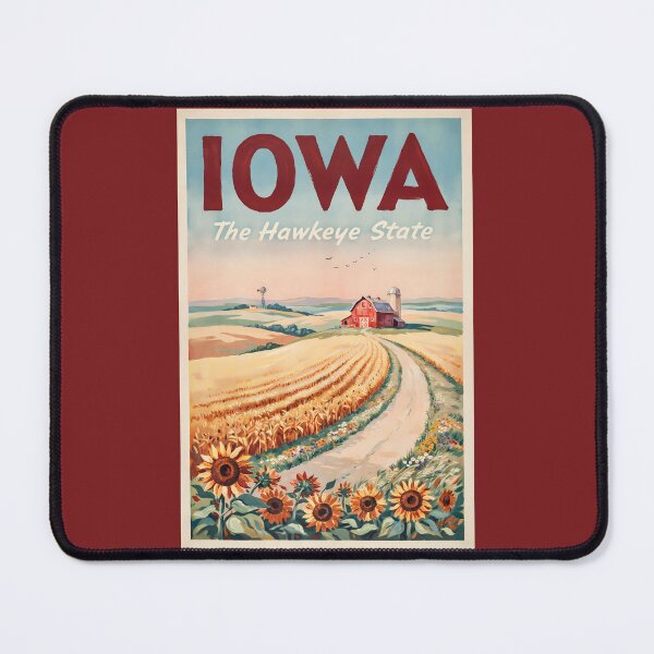 Item preview, Iowa Countryside Illustration Travel Art Vintage designed and sold by KrisSidDesigns.