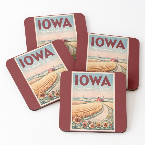 Item preview, Iowa Countryside Illustration Travel Art Vintage designed and sold by KrisSidDesigns.