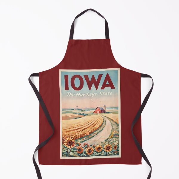 Item preview, Iowa Countryside Illustration Travel Art Vintage designed and sold by KrisSidDesigns.