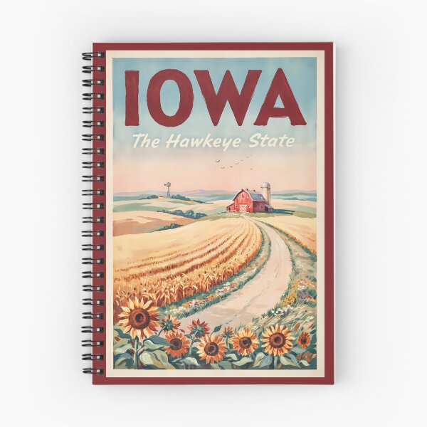 Item preview, Iowa Countryside Illustration Travel Art Vintage designed and sold by KrisSidDesigns.