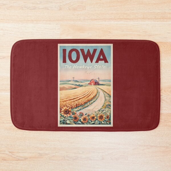 Item preview, Iowa Countryside Illustration Travel Art Vintage designed and sold by KrisSidDesigns.