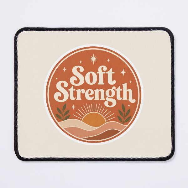 Item preview, Soft Strength – Retro Boho Affirmation Badge Sticker designed and sold by Cerys-GS.