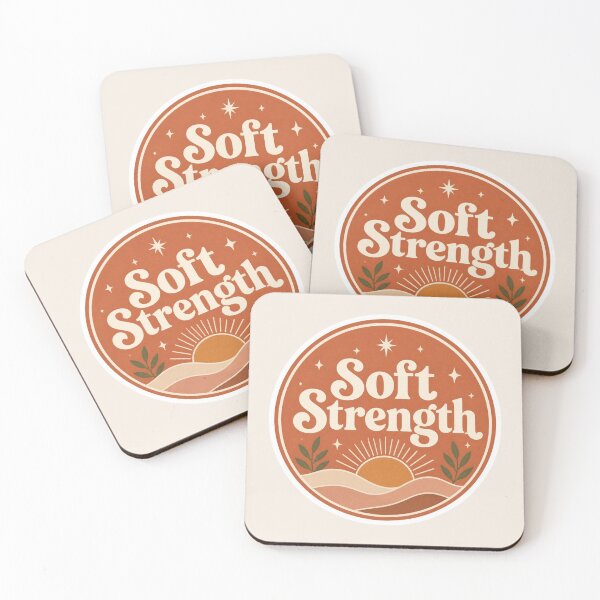 Item preview, Soft Strength – Retro Boho Affirmation Badge Sticker designed and sold by Cerys-GS.