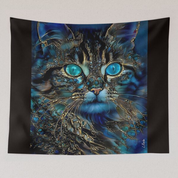 Item preview, Bonnie blue, blue cat designed and sold by L. ROCHE.