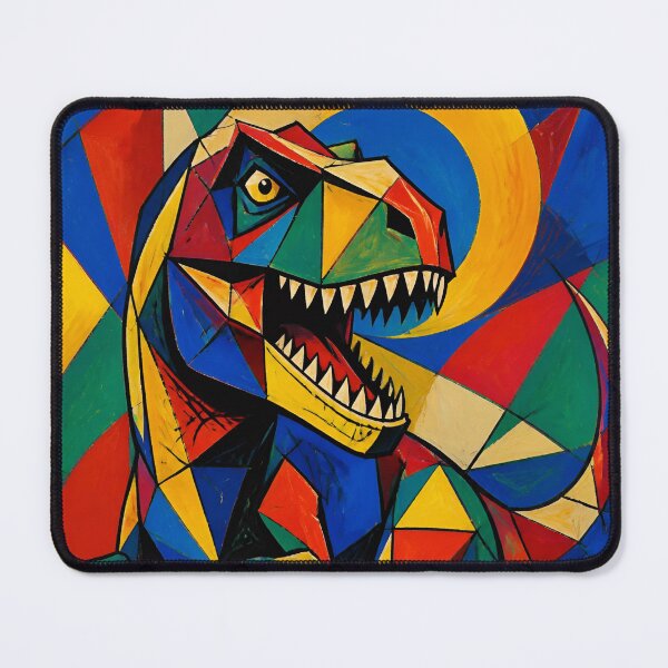 Item preview, Colorful Geometric T-Rex - Abstract Cubist Stained Glass Dinosaur Art designed and sold by inkaylindesign.