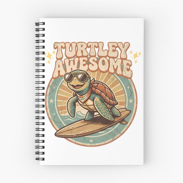 Item preview, Turtley Awesome Funny Surfing Turtle - Retro 70s Summer designed and sold by Neurospicy Trolls.