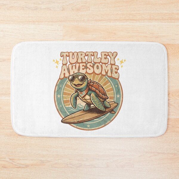 Item preview, Turtley Awesome Funny Surfing Turtle - Retro 70s Summer designed and sold by Neurospicy Trolls.