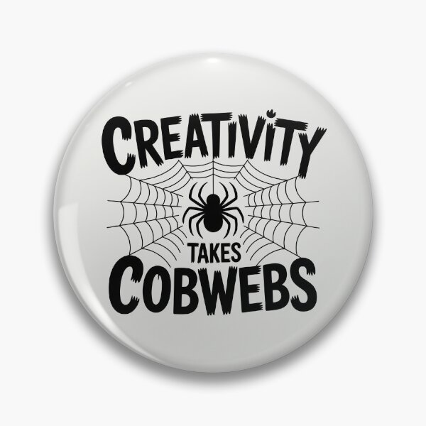 Item preview, Creativity Takes Cobwebs – Funny Halloween Spider Design designed and sold by Jollys-ArtShop.