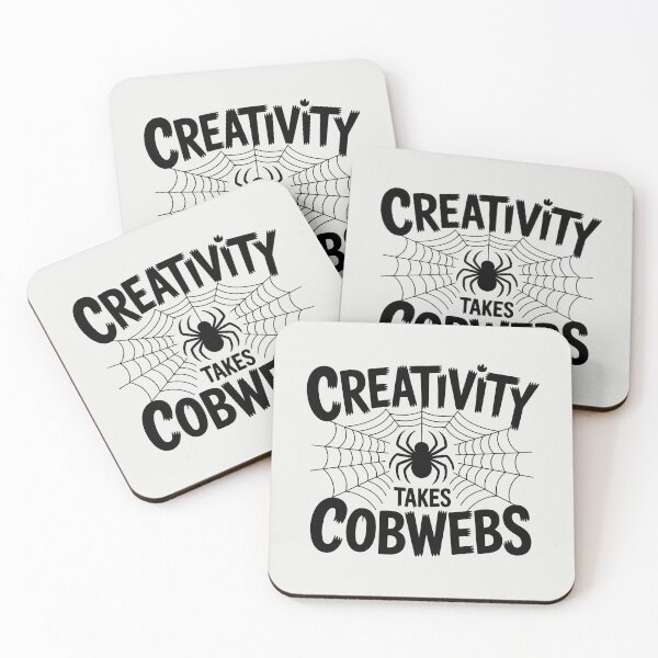 Item preview, Creativity Takes Cobwebs – Funny Halloween Spider Design designed and sold by Jollys-ArtShop.