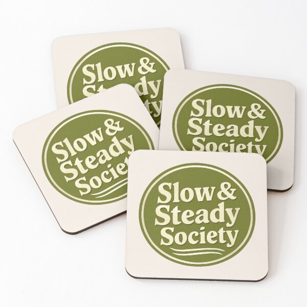 Item preview, Slow & Steady Society – Retro Boho Affirmation Badge Sticker designed and sold by Cerys-GS.