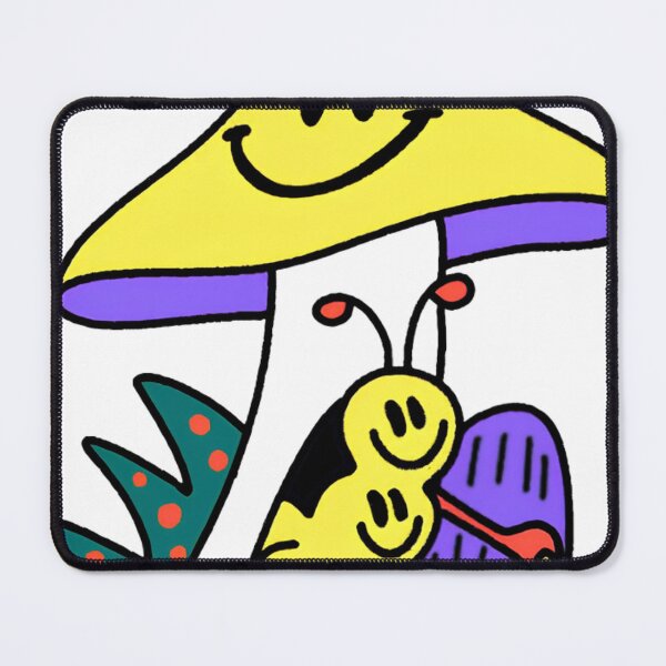 Item preview, Happy Mushroom & Smiling Caterpillar Sticker designed and sold by sarnodasoru.