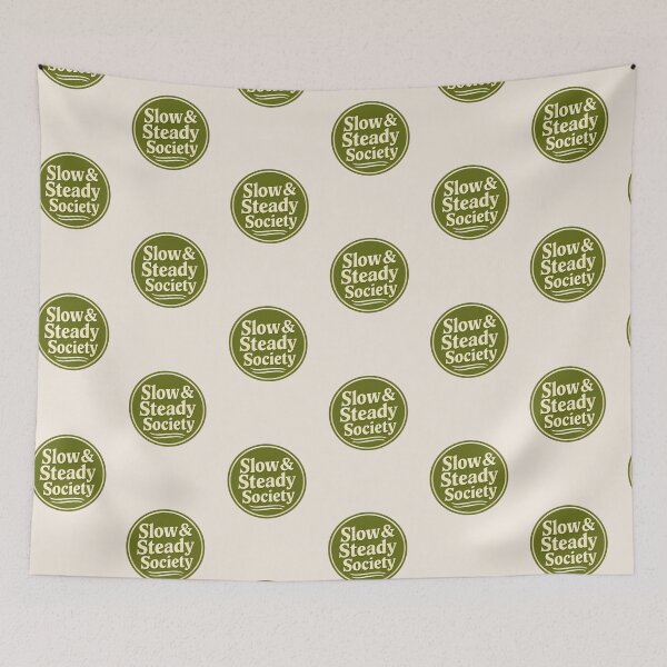 Item preview, Slow & Steady Society – Retro Boho Affirmation Badge Sticker designed and sold by Cerys-GS.