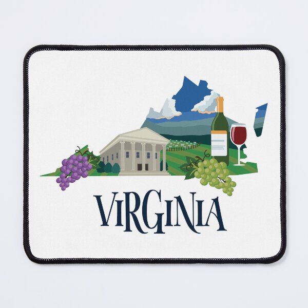 Item preview, Virginia Wine Country Map Landmark Art designed and sold by AhinoraArtShop.