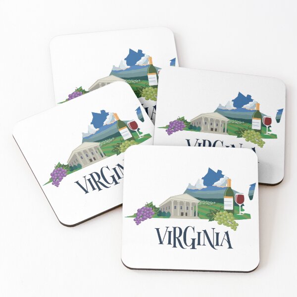 Item preview, Virginia Wine Country Map Landmark Art designed and sold by AhinoraArtShop.