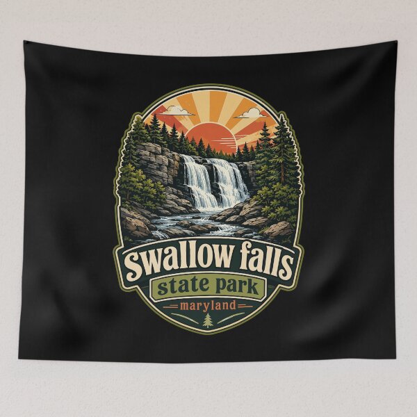 Item preview, Swallow Falls State Park Maryland Retro Travel designed and sold by TomFrontierArt.