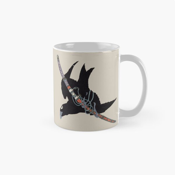 Item preview, Japanese Animal Art - Crow - Modern Ukiyo-e - Japandi, Beige designed and sold by Black Swallow.