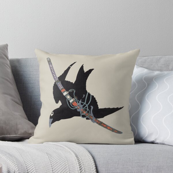 Item preview, Japanese Animal Art - Crow - Modern Ukiyo-e - Japandi, Beige designed and sold by Black Swallow.