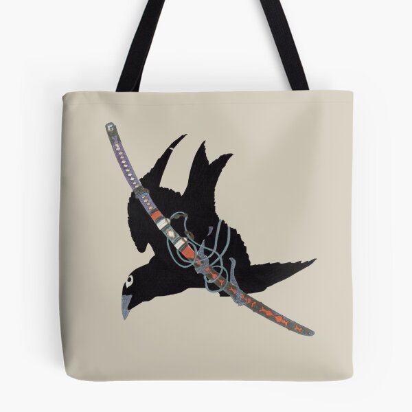 Item preview, Japanese Animal Art - Crow - Modern Ukiyo-e - Japandi, Beige designed and sold by Black Swallow.