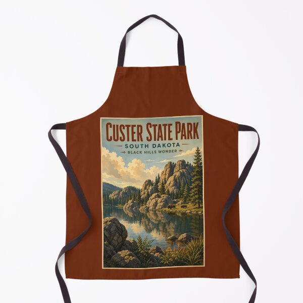 Item preview, Custer State Park South Dakota Illustration Travel Art Vintage designed and sold by KrisSidDesigns.