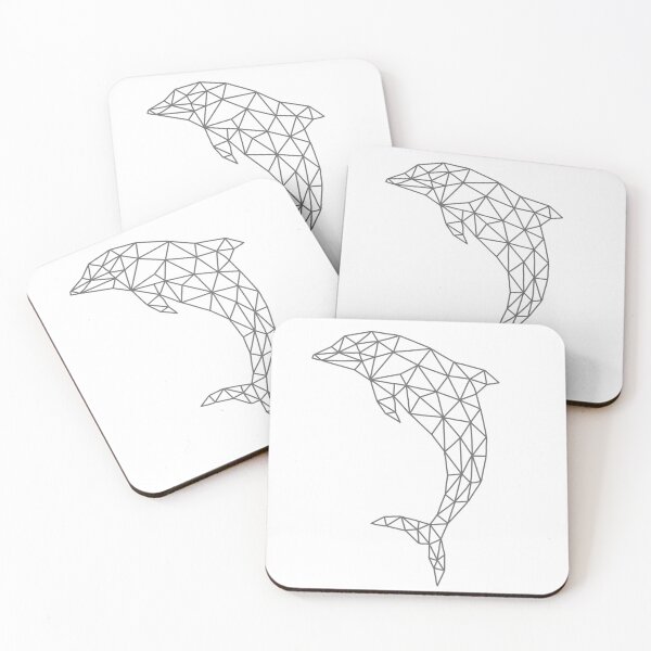 Item preview, Geometric Dolphin | Minimalist Ocean Wildlife Art designed and sold by HexVoid.