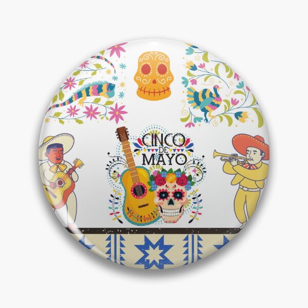 Item preview, Cinco de Mayo Mexican Folk Art – Mariachi Sugar Skull Fiesta designed and sold by DervoTeck2767.