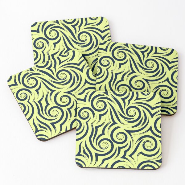 Item preview, ​Lime Yellow Tribal Swirl Wave Pattern designed and sold by ​Jyoti Digital Artist.