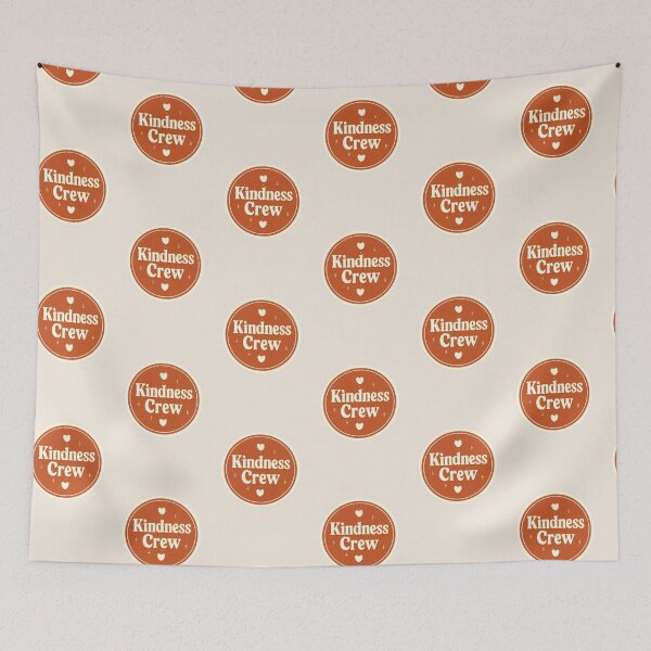 Item preview, Kindness Crew – Retro Boho Affirmation Badge Sticker designed and sold by Cerys-GS.