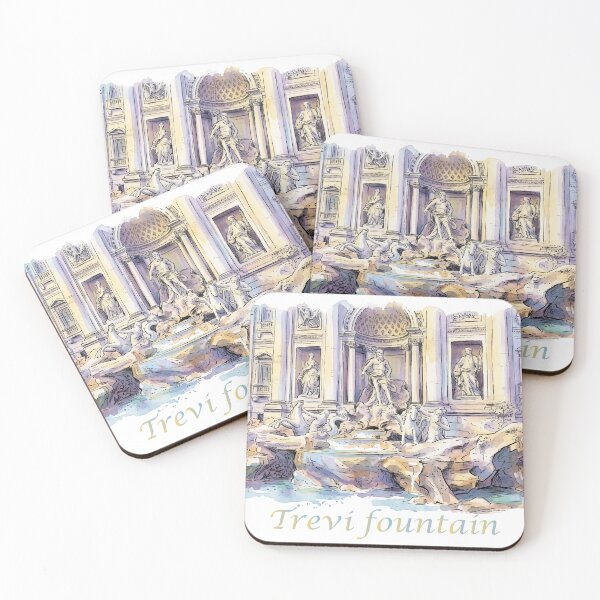 Item preview, Rome Italy Trevi Fountain Watercolor Art designed and sold by NareArt.