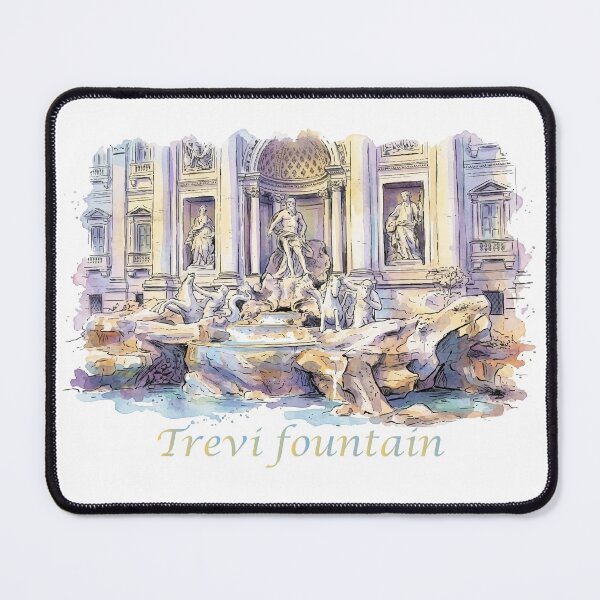 Item preview, Rome Italy Trevi Fountain Watercolor Art designed and sold by NareArt.