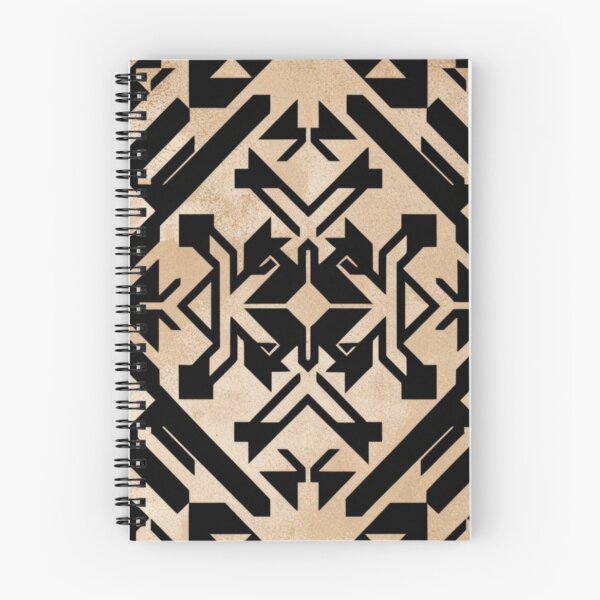 Item preview, Vintage Art Deco Geometric Emblem in Black and Gold Beige designed and sold by adlkh.