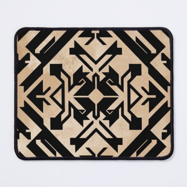 Item preview, Vintage Art Deco Geometric Emblem in Black and Gold Beige designed and sold by adlkh.