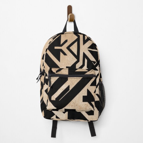 Item preview, Vintage Art Deco Geometric Emblem in Black and Gold Beige designed and sold by adlkh.