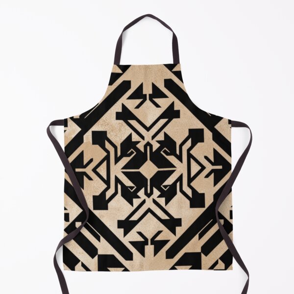 Item preview, Vintage Art Deco Geometric Emblem in Black and Gold Beige designed and sold by adlkh.
