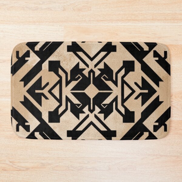 Item preview, Vintage Art Deco Geometric Emblem in Black and Gold Beige designed and sold by adlkh.