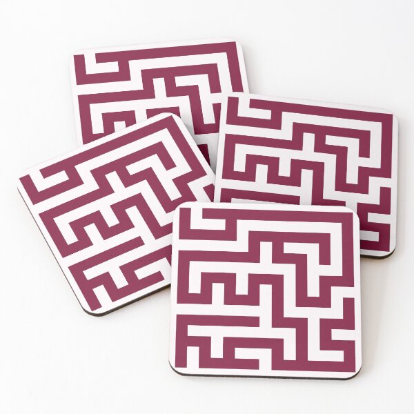 Item preview, Modern Rose Bud Cherry, Wine Red Maze Pattern designed and sold by WD-Artist.
