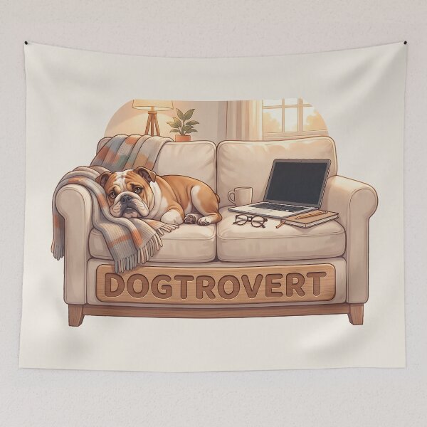 Item preview, Cozy Dogtrovert English Bulldog Sofa designed and sold by MythicCotton.
