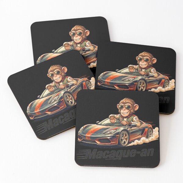 Item preview, Macaque-an Go Faster Than Yours Funny Monkey Car Pun Design designed and sold by khaled-bahaa.