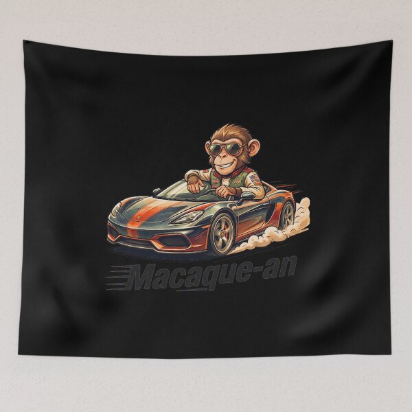 Item preview, Macaque-an Go Faster Than Yours Funny Monkey Car Pun Design designed and sold by khaled-bahaa.