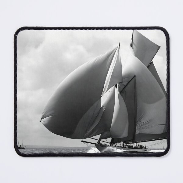 Item preview, Sailing Yacht Suzanne, 1911, Beken of Cowes sailing yacht racing nautical black and white vintage photograph designed and sold by Astrid Arkhangelsky.