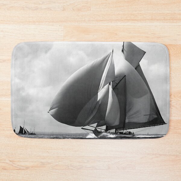 Item preview, Sailing Yacht Suzanne, 1911, Beken of Cowes sailing yacht racing nautical black and white vintage photograph designed and sold by Astrid Arkhangelsky.