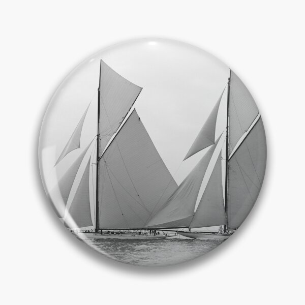 Item preview, Reliance and Shamrock III America's Cup yacht racing nautical maritime Newport Rhode Island black and white vintage photograph designed and sold by Astrid Arkhangelsky.